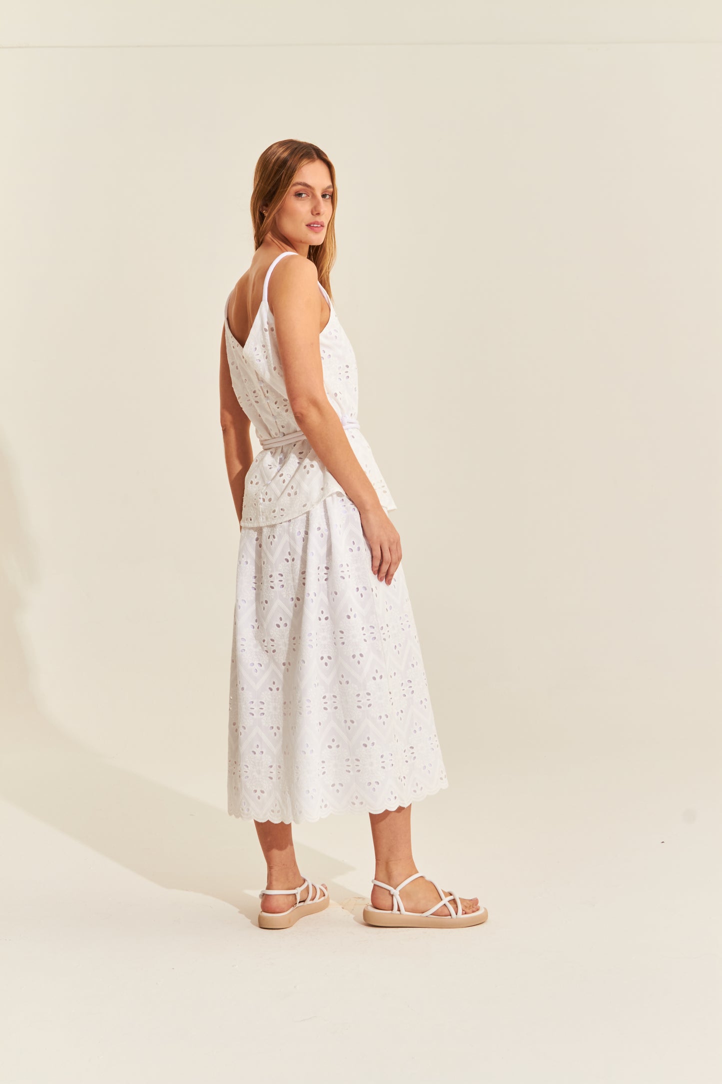 Vestido Midi Laise Nice Off White