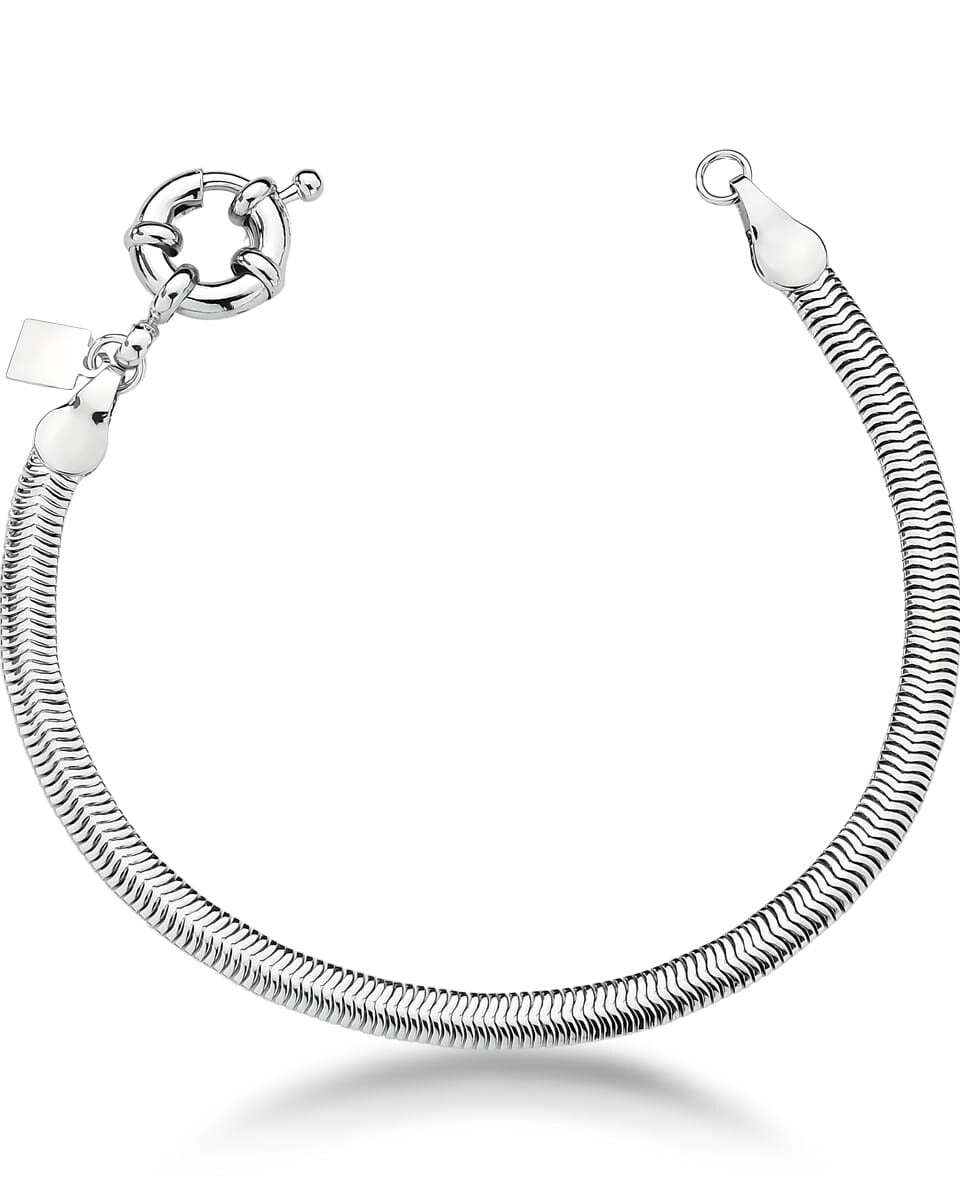 Pulseira Laminada Lisa Prata