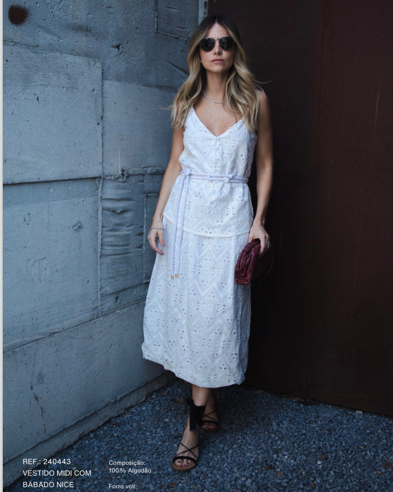 Vestido Midi Laise Nice Off White