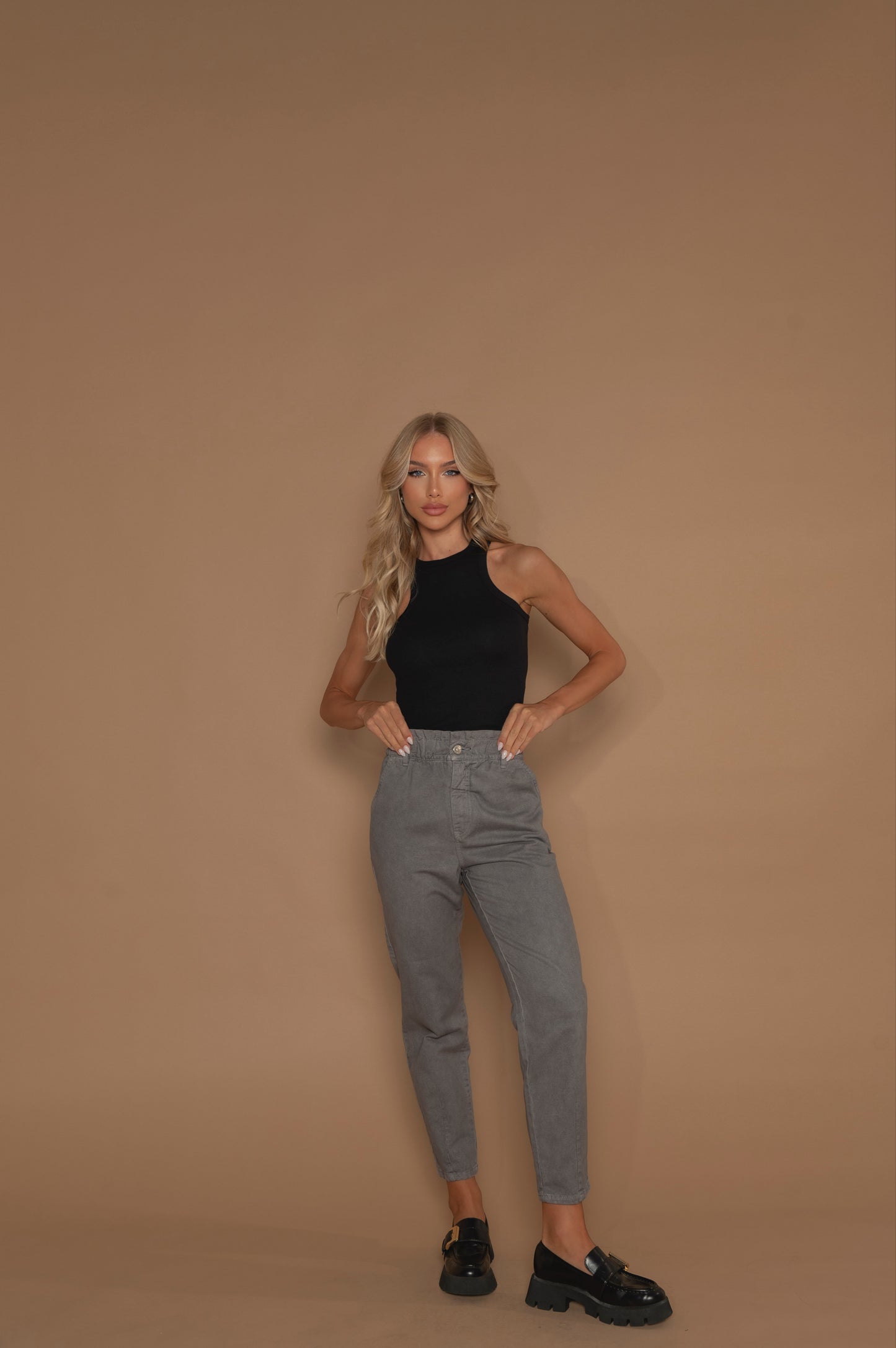 Calça Baggy Jeans Cinza