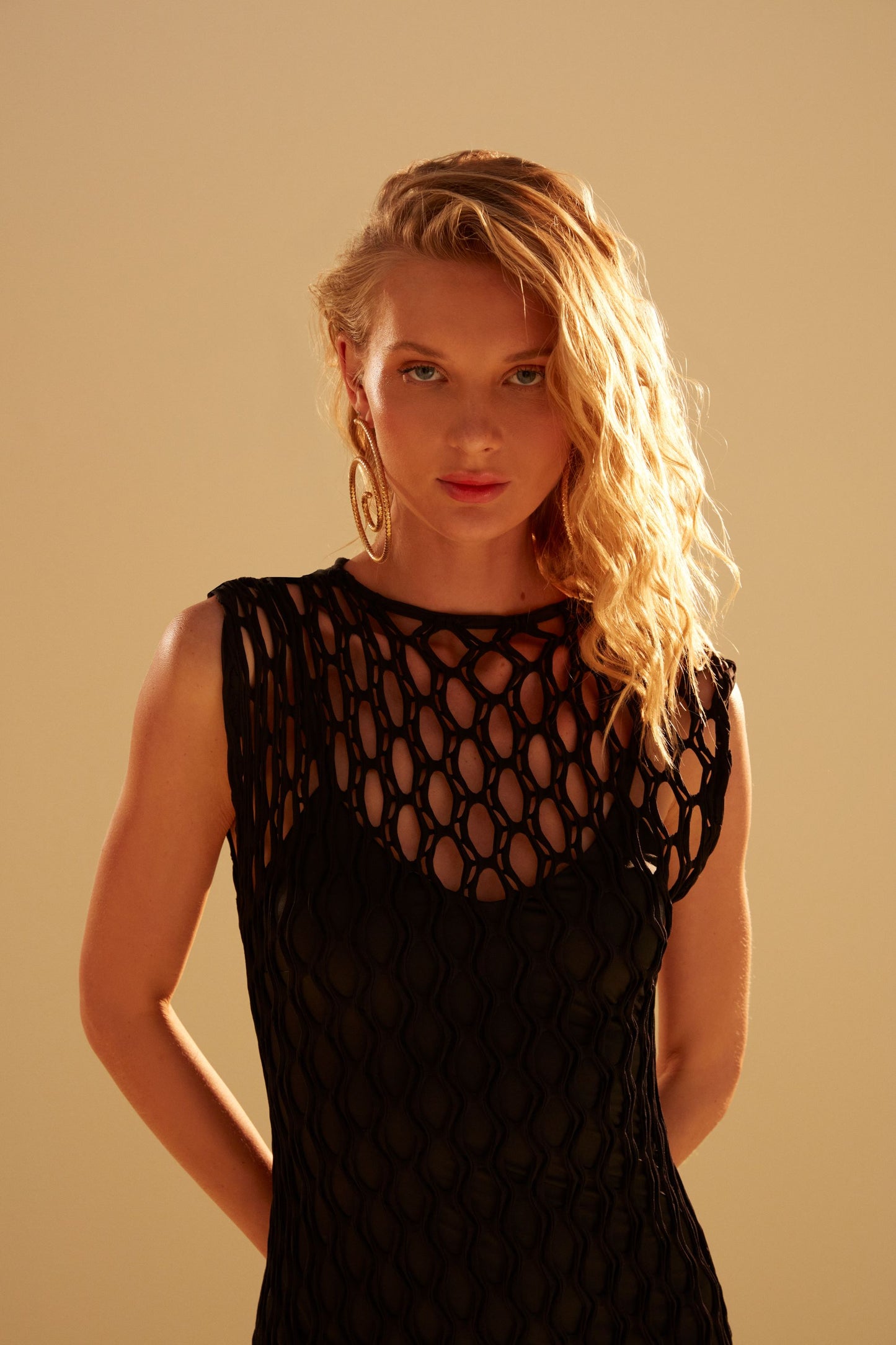 Vestido Fernanda Macramê Preto