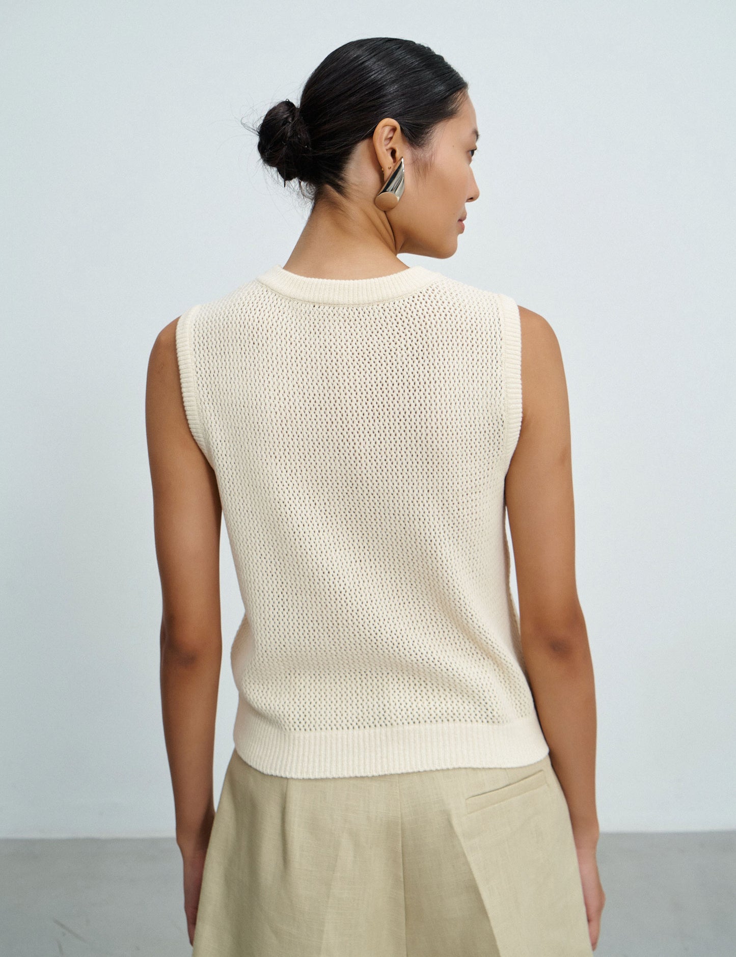 Blusa Colete Tricô Flávia Marfim