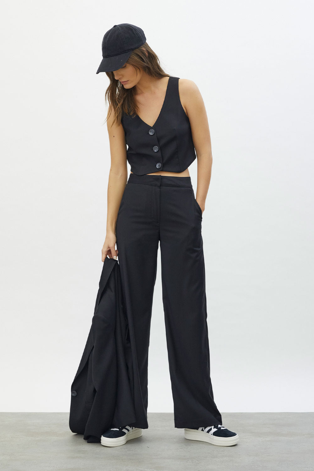 Calça Pantalona Alfaiataria Preta