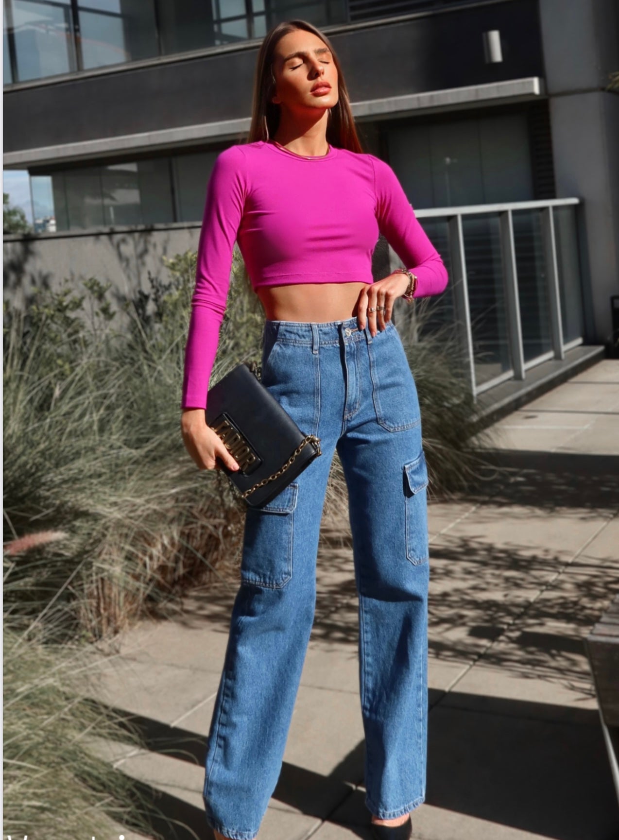 Calça Jeans Reta Cargo to
