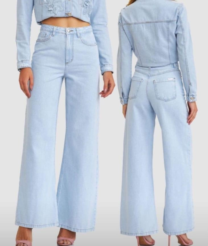 Calça Pantalona Jeans Super Wide (Boca Larga)