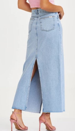 Saia Jeans Longa Fendas