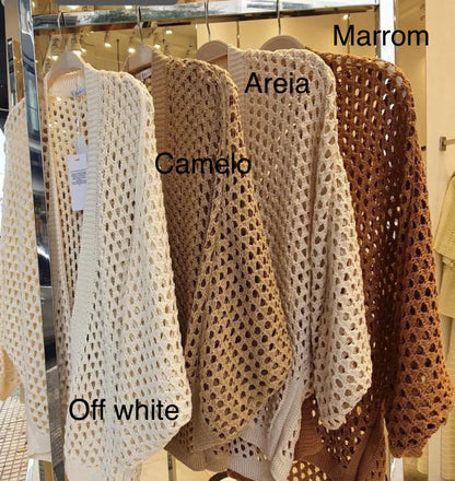 Cardigan Kimono Trico Croche