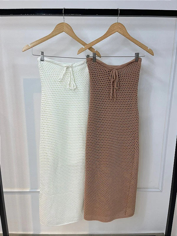 Vestido Crochê Tomara que Caia