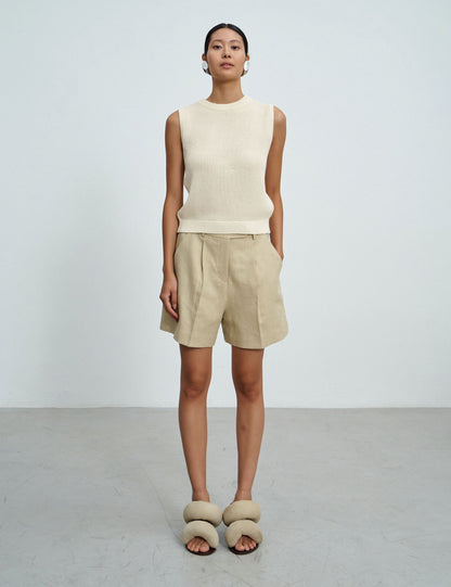 Blusa Colete Tricô Flávia Marfim