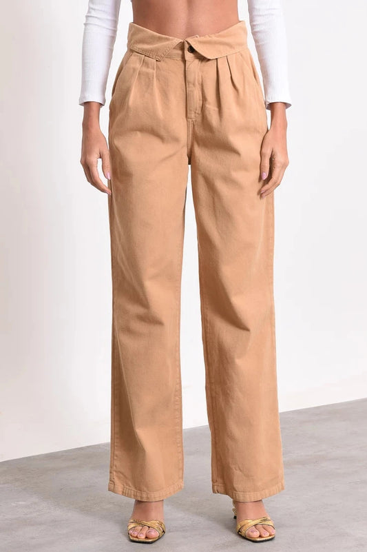 Calça Caramelo Cós Virado