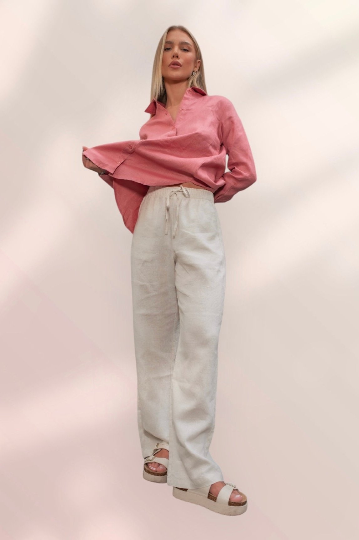 Calça 100% Linho Areia