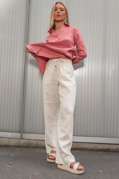 Calça 100% Linho Areia