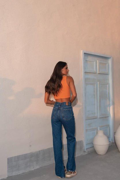 Calça Jeans Reta Média