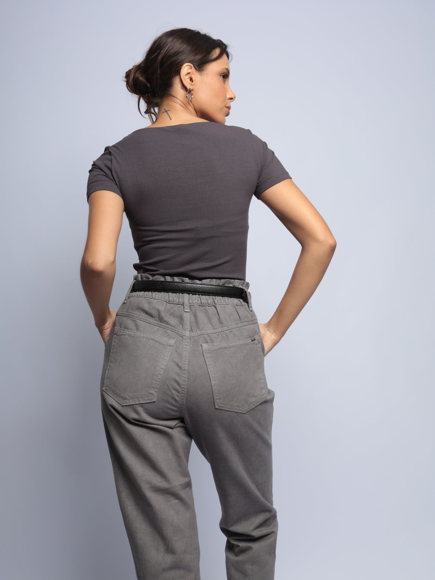 Calça Baggy Jeans Cinza