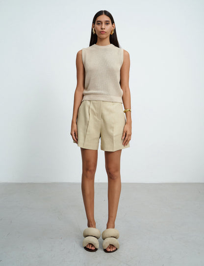 Blusa Colete Tricô Flávia Bege